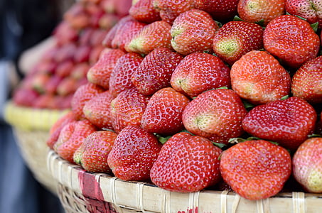 fraises, rouge, Dalat, Viêt Nam, Sweet, fruits, beaux yeux