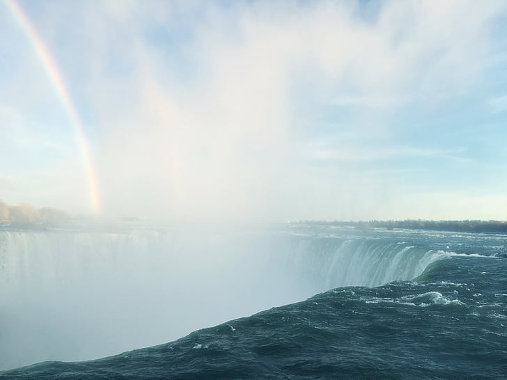 Niagara, Falls, arc en ciel, chute d’eau, rivière, flux de données, Sky
