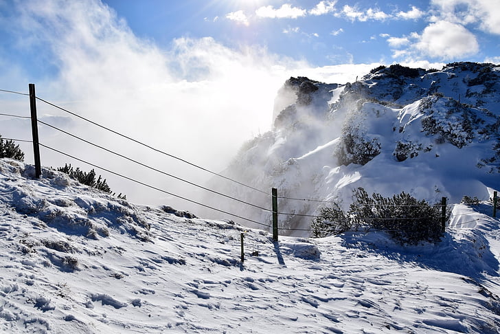 kalni, Ziemas sporta veidi, sniega, Alpu, ziemas, slēpju, fons