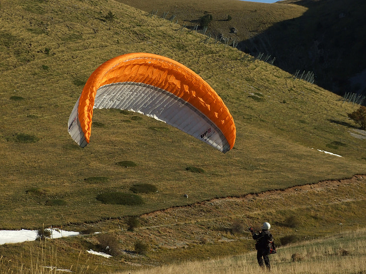 parachute, parapente, sport extrême, sport, vent, montagne, piloter le cerf-volant voile