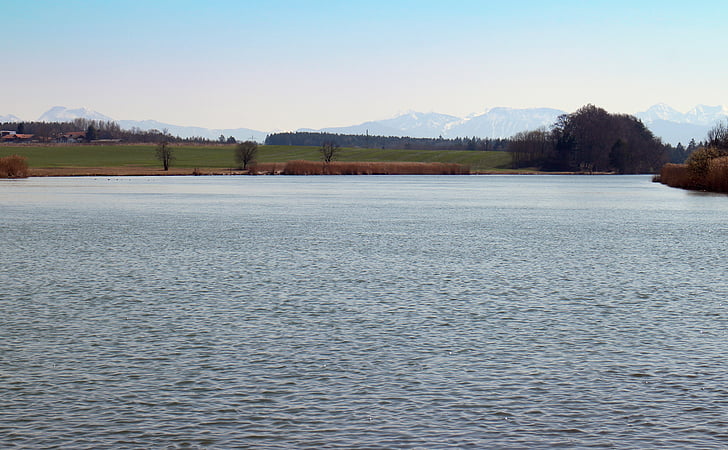 пейзаж, Chiemgau, река, ALZ, вода, вода работи, изглед