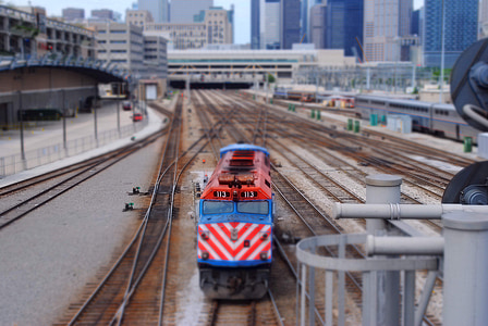 Chicago, chemin de fer, train, Illinois, ville, urbain, transport