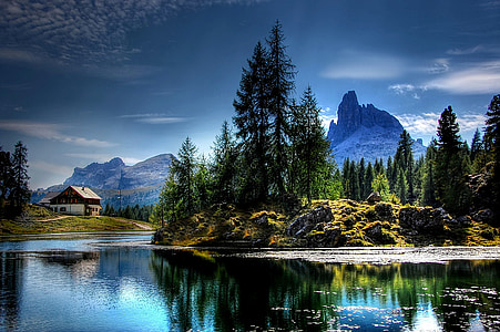 Lago federa, Dolomite, narave, jezero, Alpski, gore, Belluno