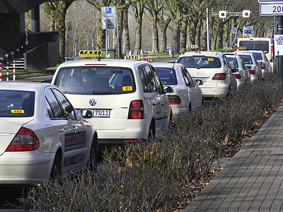 taxis, public means of transport, autos, wait, taxi stand, transport