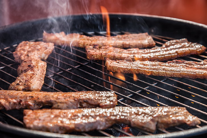 barbecue feest, grillen, vlees, barbecue, gegrild vlees, Gegrilde, vlam