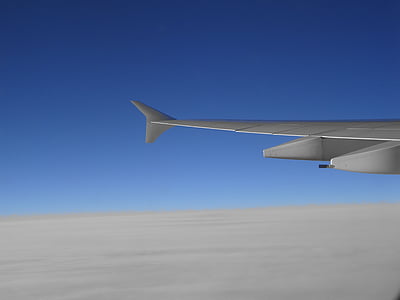 flyet, himmelen, reise