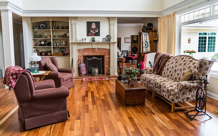 интериорен дизайн, диван, дървени подови, интериор-всекидневна, жилищни, начин на живот, декорация