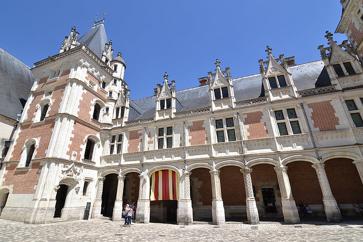 Blois, Château de blois, Château de Ludwika xii, renesansu, Francja, Galeria, kolumna