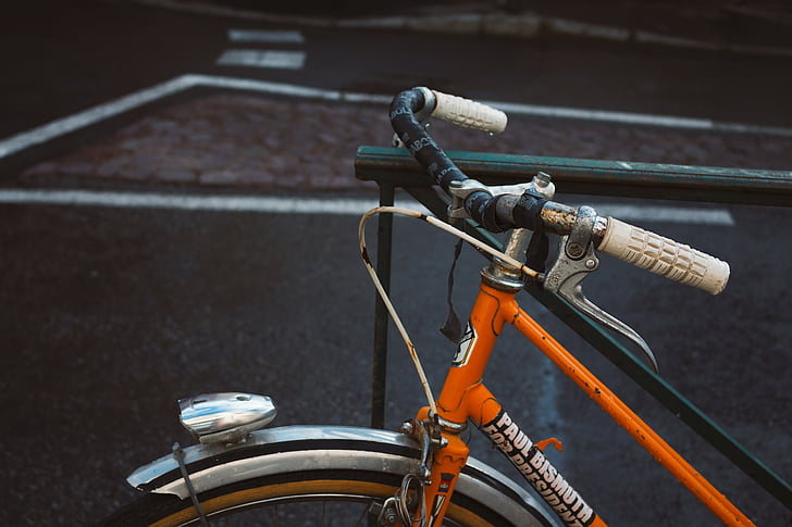 bicicleta, bicicleta, guidão, ciclo de, andar de bicicleta, rua, eco-friendly