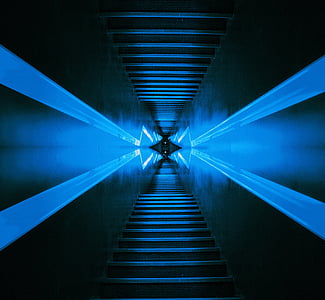 virtual, stairs, neon