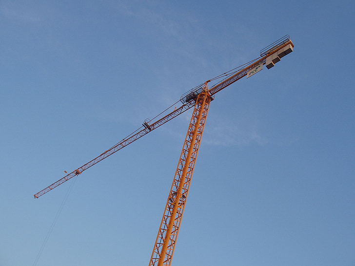 main de œuvre, Crane, travail, construction, Sky