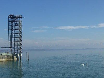 het Bodenmeer, Friedrichshafen, uitkijktoren, stalen structuur