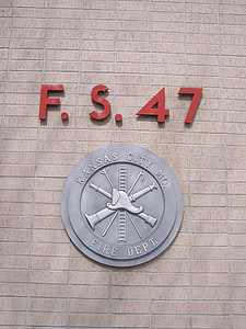 Пожарная служба, Эмблема, Канзас-Сити, Миссури, США, здание, Канзас