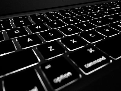 Computer, Anzeige, Elektronik, beleuchtete, Tastatur, Schlüssel, Laptop