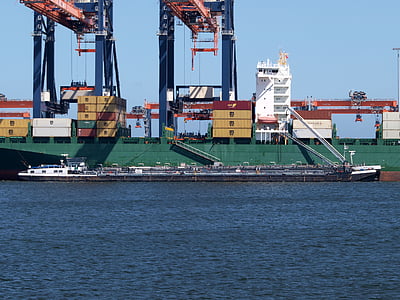 Бах, корабль, судно, Порт, Роттердам, Грузовые, контейнерные перевозки