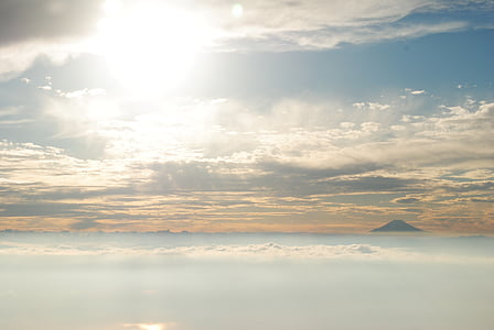 富士山, 日本, 云计算, 圣, 飞