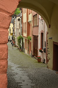 Portuària, carrer, Perspectiva, edifici, arquitectura, Bernkastel-kues, Alemanya