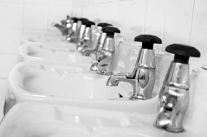 basins, sink, faucet, water supply, washing, ceramics, hygiene