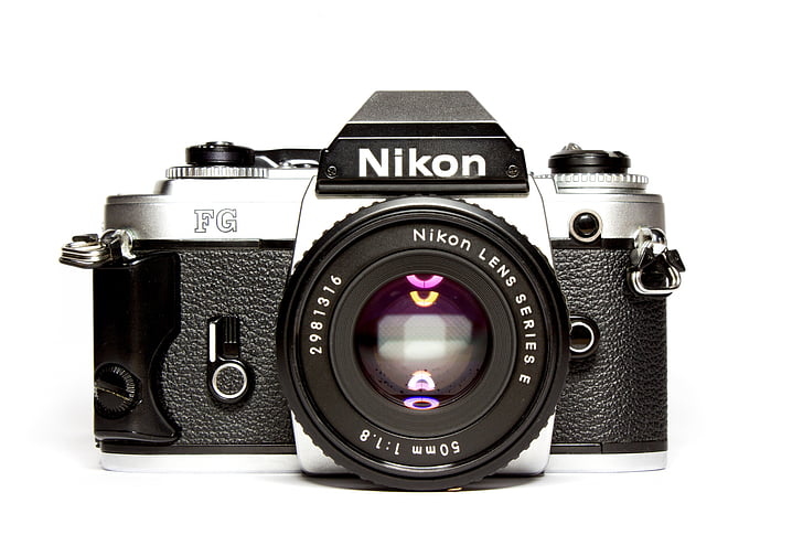 kamera, Nikon, Analoginis, objektyvas, nuotrauka, šviesą, fotografija