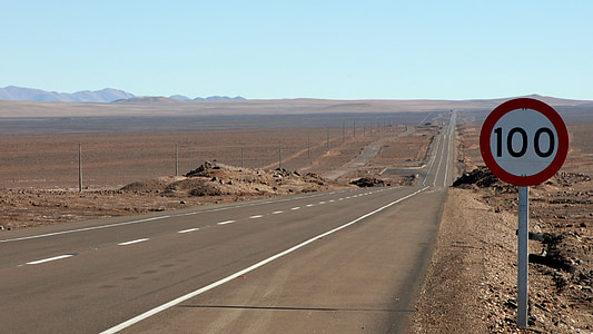 Chile, Panamericana, drogi, krajobraz, ograniczenie prędkości