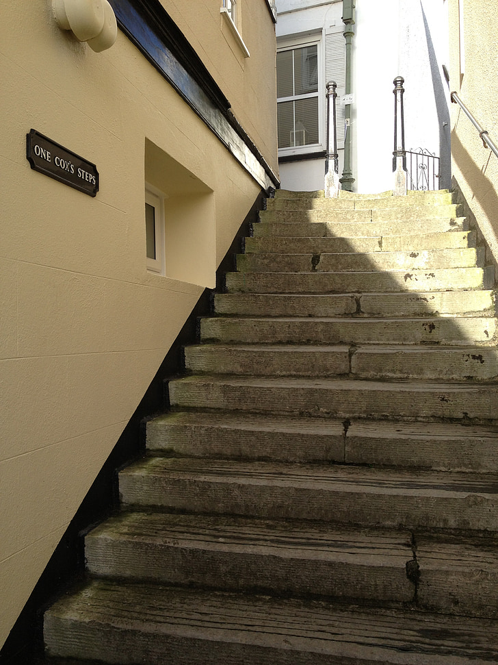 één cox's stappen, Straat, Dartmouth, Devon, Engeland