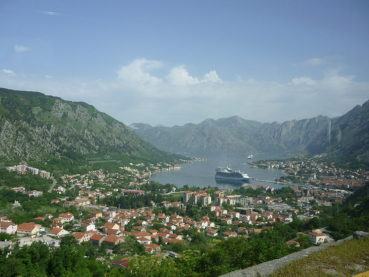 rezervace, Černá Hora, Kotor, balkánské, pohled, krajina, Jaderské moře