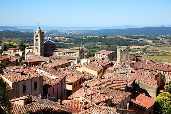 massa Maritim, Italia, Tuscany, Borgo, abad pertengahan, pemandangan, Italia