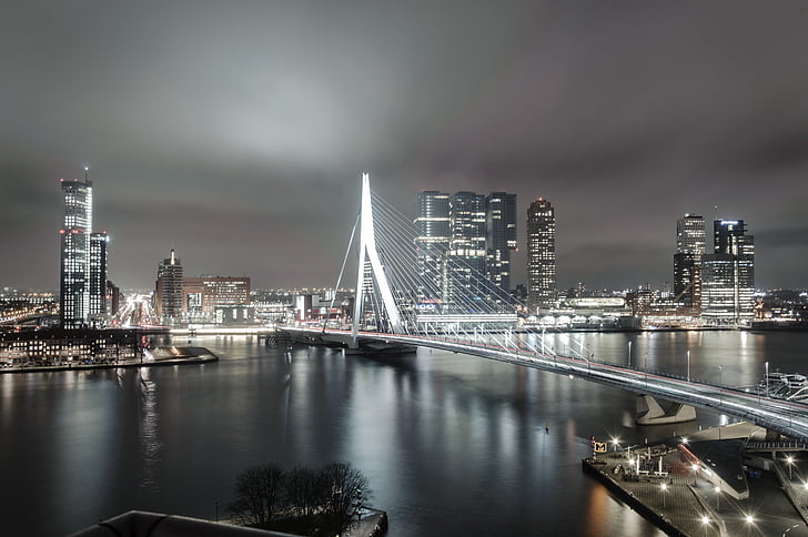 Rotterdam, Nederländerna, Holland, landskap, staden, luft, tornet