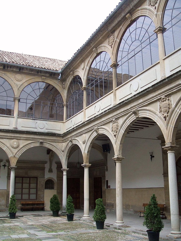 Baeza, Universitat, pati, Andalucia, Espanya, edifici, vell