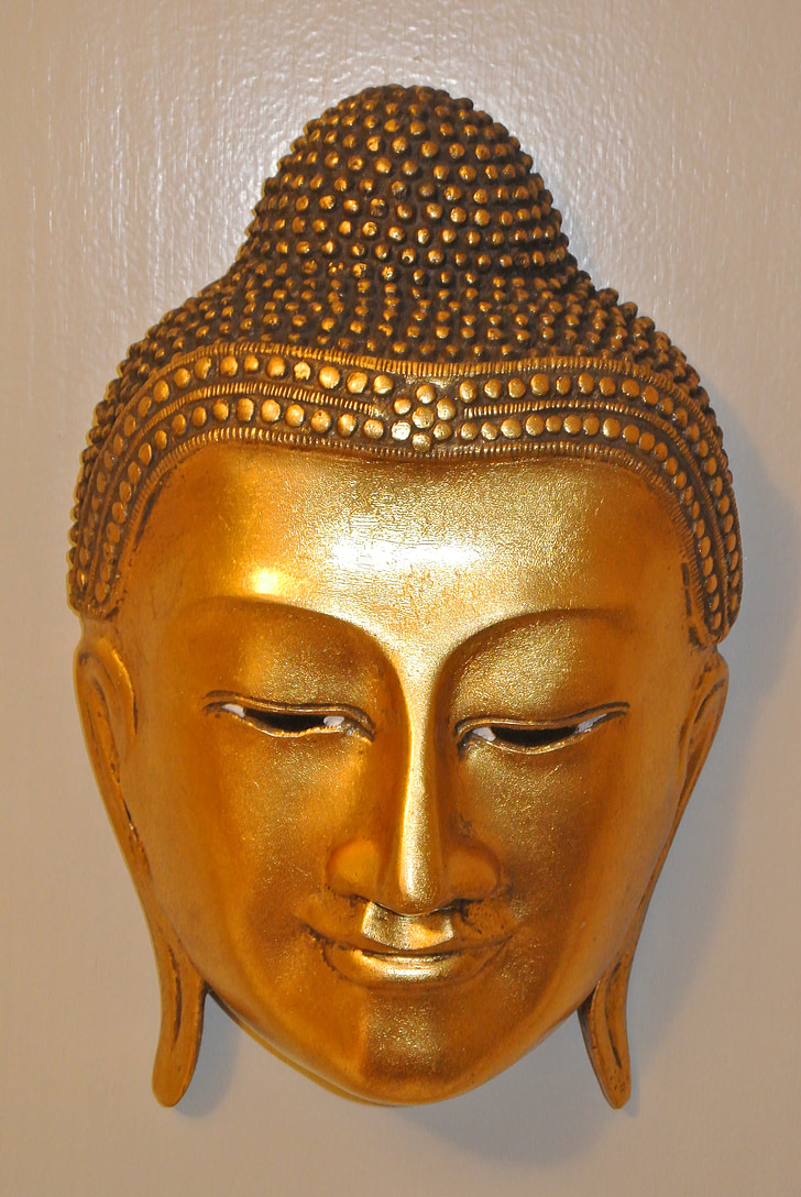Buda, Auksas, Azija, Tailandas, kaukė, veido