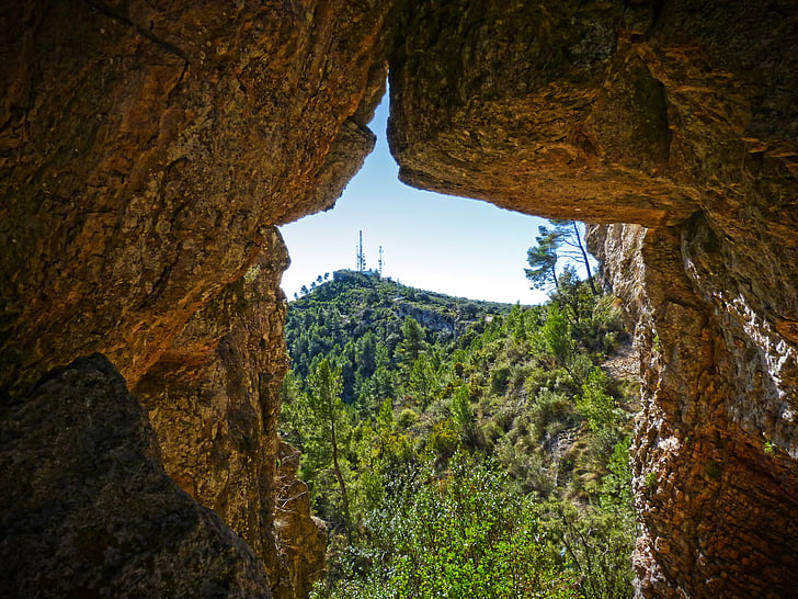 cave, view, rock, priorat, nature, mountain, cliff