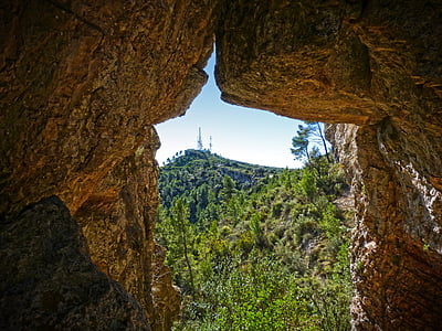 Grotta, vista, roccia, Priorat, natura, montagna, scogliera