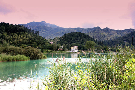 ežeras, kalnai, Gamta, kraštovaizdžio, dangus, abendstimmung, Lenzumo di Concei