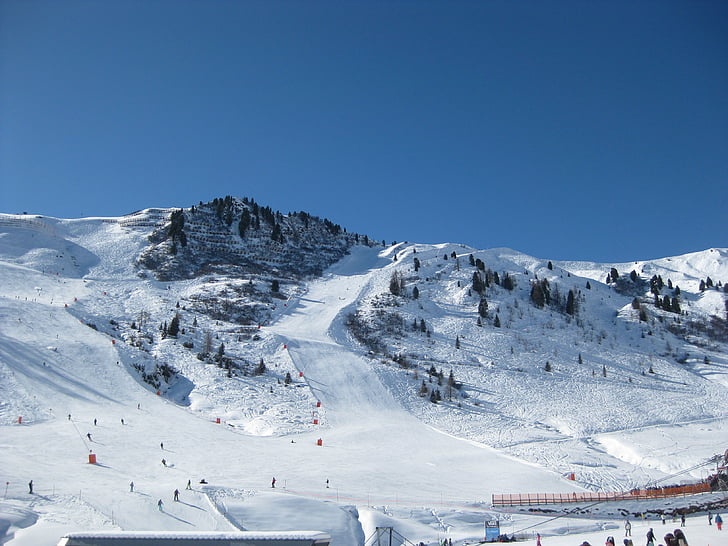 Alpy, śnieg, dla narciarzy, Mayrhofen, Zillertal, Austria, zimowe