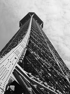 eiffel tower, paris, photography, travel, europe, eiffel, black And White