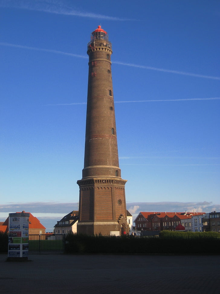 borkum, lighthouse, blue sky, tower, architecture, famous Place, sky