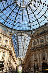 Milánó, Galleria vittorio Emanuele II, történelmi épület, építészet, turizmus, Olaszország, kultúra