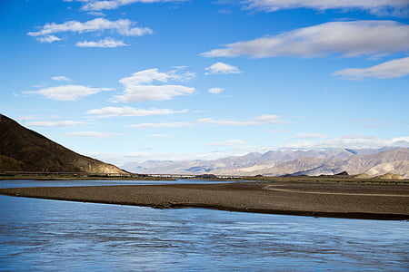 Tibet, mesures d’yong Yang zhuo, ciel bleu, nuage blanc