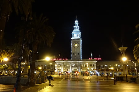 tour de l’horloge, Ferry building, port, San francisco, Embarcadero, tour, bâtiment