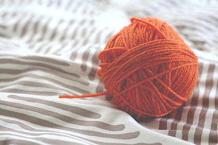 orange, rolled, yarn, white, grey, textile, balls