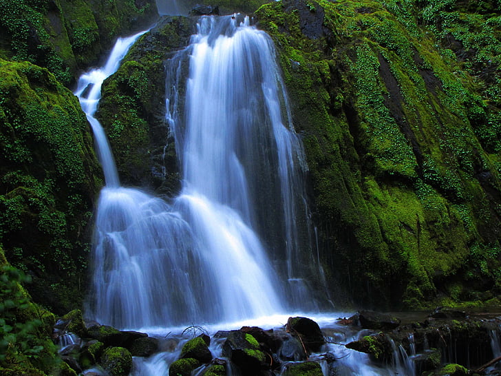 waterfall, cascade, landscape, scenic