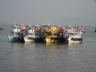 India, Mumbai, barcos, Tour, ferry