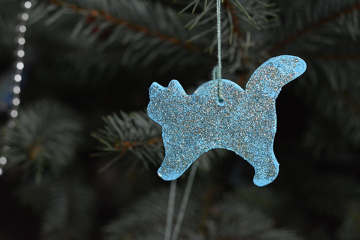 arbre de Nadal, arbre de Nadal decoració, Nadal, decoració, gat, Penjoll