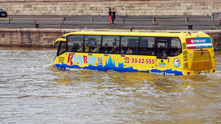 inundació, entrenador, autobús, Budapest, atractius turístics, Danubi