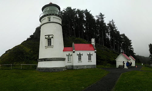 Oregon, kusten, heceta huvud, Lighthouse, Shore, stranden, vatten