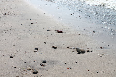 Plaża, piasek, Latem, kamień, morze, wody, naturalne