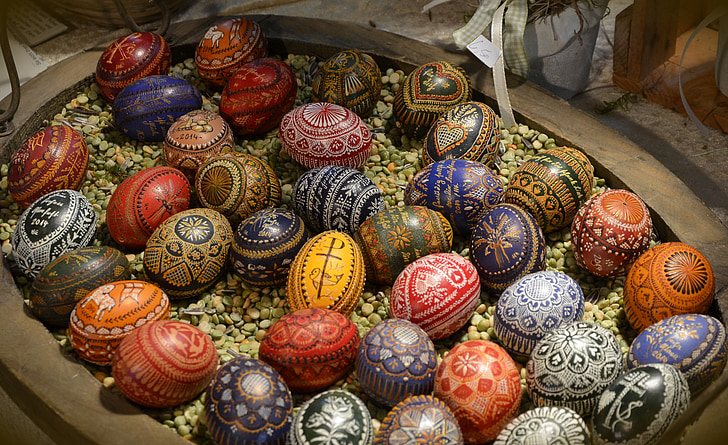 pääsiäismunia, Pääsiäinen, tulli, muna, maalattu, värikäs, kulttuurien