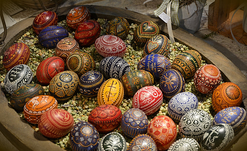 Великденски яйца, Великден, митнически, яйце, боядисани, цветни, култури