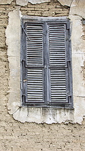 prozor, Stari, drveni, u dobi od, trošne, kuća, arhitektura