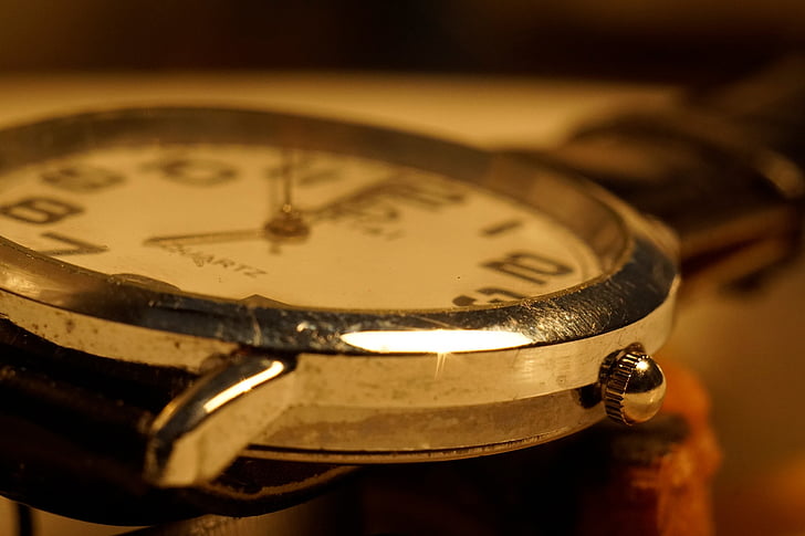 hodinky, staré, vytočit, čas, makro, Podrobnosti, hodinář